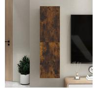 vidaXL Meuble TV Mural, Armoire de Télévision Suspendue, Colonne avec Rangement, Meuble Télé de Salon, Moderne, Chêne Fumé Bois d'Ingénierie