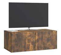 vidaXL Meuble TV Mural Chêne fumé 78,5 x 41 x 30 cm Bois d'ingénierie, Meuble TV Mural élégant et rectangulaire, avec Grand Rangement pour Vos divertissements, système Moderne pour Maisons