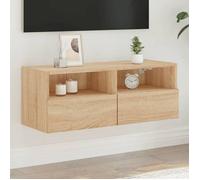 vidaXL Meuble TV mural chêne sonoma 80x30x30 cm en bois d'ingénierie 836872