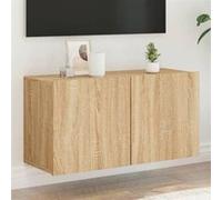 vidaXL Meuble TV mural 836956 Chêne Sonoma moderne avec rangement suspendu 80x30x41 cm