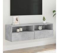 Vidaxl Meuble Tv Mural Gris Béton 100x30x30 Cm Bois D'ingénierie Marron