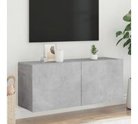 vidaXL Meuble TV Mural, Armoire de Télévision Suspendue avec Rangement, Meuble Télé Flottant Salle de Séjour, Moderne, Gris Béton Bois d'Ingénierie