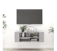 vidaXL Armoire TV murale Gris béton 102x35x35 cm Bois composite