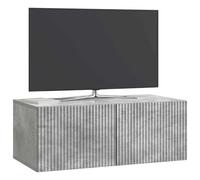 vidaXL Meuble TV Mural Gris béton 78,5 x 41 x 30 cm Bois d'ingénierie, Meuble TV Mural élégant et rectangulaire, avec Grand Rangement pour Vos divertissements, système Moderne pour Maisons