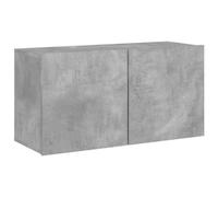vidaXL Meuble TV Mural, Armoire de Télévision Suspendue avec Rangement, Meuble Télé Flottant Salle de Séjour, Moderne, Gris Béton Bois d'Ingénierie