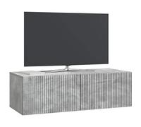 vidaXL Meuble TV Mural Gris béton 98 x 41 x 30 cm Bois d'ingénierie, Meuble TV Mural élégant et rectangulaire, avec Grand Rangement pour Vos divertissements, système Moderne pour Maisons
