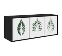 vidaXL Meuble TV Mural HANAU 102 x 33 x 40 cm Chêne Noir, Meuble TV rectangulaire Moderne, Mural, Rangement Pratique, Espace optimisé pour Votre Salon