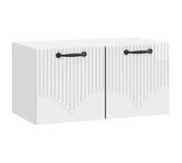 vidaXL Meuble TV mural Montage mural Blanc brillant 59,5 x 31 x 30 cm 899049