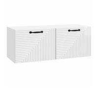 vidaXL Meuble TV mural Montage mural Blanc brillant 78 5 x 31 x 30 cm 898719