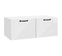 vidaXL Meuble TV mural Montage mural Blanc brillant 78 5 x 41 x 30 cm 898689