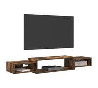 vidaXL Meuble TV Mural Montage Mural Chêne fumé 140 x 28 x 21 cm
