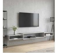 vidaXL Meuble TV Mural Montage Mural Gris béton 220 x 28 x 21 cm, Centre de Divertissement Moderne, Meuble Suspendu, étagère Murale, Rangement stylé pour Chambre