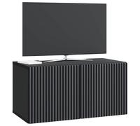 vidaXL Meuble TV Mural Noir 59,5 x 31 x 30 cm Bois d'ingénierie, Meuble TV Mural élégant et rectangulaire, avec Grand Rangement pour Vos divertissements, système Moderne pour Maisons