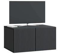 vidaXL Meuble TV Mural Noir 59,5 x 41 x 30 cm Bois d'ingénierie, Meuble TV Mural élégant et rectangulaire, avec Grand Rangement pour Vos divertissements, système Moderne pour Maisons