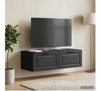 vidaXL Meuble TV Mural Noir 98 x 41 x 30 cm Bois d'ingénierie, Mobilier Salon, Support TV Moderne, Rangement Abondant, Unité Média Pratique, Design Gain de Place, Centre Divertissement Bois