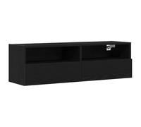 vidaXL Meuble TV Mural Noir Chêne 100 x 30 x 30 cm Bois reconstitué - Unité de Divertissement Moderne pour Le Salon. Meuble monté avec des étagères Cube, idéal pour optimiser l'espace.