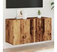 vidaXL Meuble TV mural vieux bois 80x30x41 cm, support TV, armoire média, console TV, meuble HiFi, centre de divertissement, 857666 Marron G