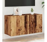 vidaXL Meuble TV mural vieux bois 80x30x41 cm, support TV, armoire média, console TV, meuble HiFi, centre de divertissement, 857666