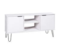 Vidaxl Meuble Tv New York Range Blanc Bois De Pin Massif Blanc