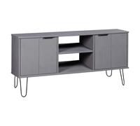 Vidaxl Meuble Tv New York Range Gris Bois De Pin Massif Gris