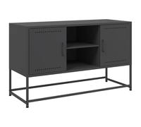 vidaXL Meuble TV Noir 100,5x39x60,5 cm Acier, Support TV, Buffet TV, Meuble multimédia, Banc TV, Armoire HiFi, Centre de Divertissement, Console TV