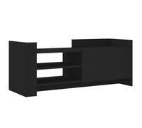 Vidaxl Meuble Tv Noir 100x35x40 Cm Bois D'ingénierie Marron