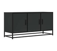 vidaXL Meuble TV Noir 100x35x50 cm Bois d'ingénierie et métal, Banc TV, Meuble HiFi, Centre de Divertissement, Buffet TV, Meuble multimédia