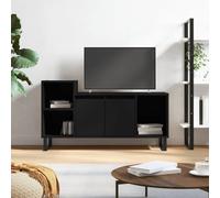 Vidaxl Meuble Tv Noir 100x35x55 Cm Bois D'ingénierie Marron