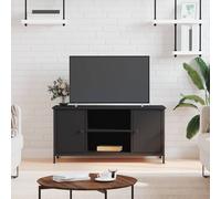 Vidaxl Meuble Tv Noir 100x40x50 Cm Bois D'ingénierie Marron