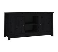 Meuble TV Noir 103x36,5x52 cm Bois de pin massif Noir G