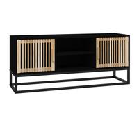 Vidaxl Meuble Tv Noir 105x30x45 Cm Bois D'ingénierie Et Fer Multicolore