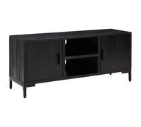 Vidaxl Meuble Tv Noir 110x35x48 Cm Bois De Pin Massif Recyclé Marron