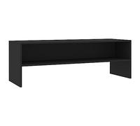 vidaXL Meuble TV, Armoire de Télévision avec Compartiment, Meuble Télé de Salon, Armoire de Rangement Salle de Séjour Intérieur, Moderne, Noir Bois d’Ingénierie