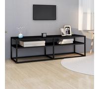 vidaXL Meuble TV Noir 140 × 40 × 40.5 cm Verre trempé