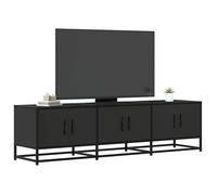 vidaXL Meuble TV noir 150x35x41 cm bois d'ingénierie et métal, banc TV, meuble hifi, centre de divertissement, buffet TV, 848859