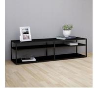 vidaXL Meuble TV Noir 160 × 40 × 40.5 cm Verre trempé