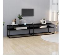 vidaXL Meuble TV Armoire Basse Centre de Divertissement Meuble Stéréo Salon Salle de Séjour Maison Intérieur Noir 180x40x40,5 cm Verre Trempé
