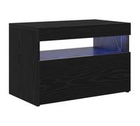 vidaXL Meuble TV Noir 60 x 35 x 40 cm Bois d'ingénierie, Meuble TV élégant, Centre de Divertissement modulable, Rangement Pratique pour Salon, Console média Moderne
