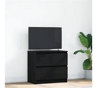 vidaXL Meuble TV noir 60x35x54 cm bois d'ingénierie, support TV, meuble hifi, centre de divertissement, buffet TV, meuble 861779 Noir G
