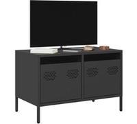 vidaXL Meuble TV noir 68x39x43,5 cm acier laminé à froid, support TV, buffet TV, armoire hifi, banc TV, armoire en métal, 851232 Noir G