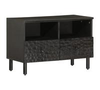 vidaXL Meuble TV Noir 70x33x46 cm Bois Massif de manguier