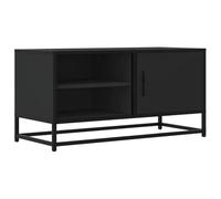 vidaXL Meuble TV Noir 80x34,5x40 cm Bois d'ingénierie et métal, Banc TV, Meuble HiFi, Centre de Divertissement, Buffet TV, Meuble multimédia