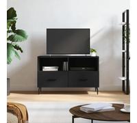 Vidaxl Meuble Tv Noir 80x36x50 Cm Bois D'ingénierie Marron