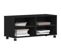 Meuble TV - Noir - 90x35x35 cm - Bois d'ingénierie - Finition mate