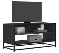 Vidaxl Meuble Tv Noir 91x40x46 Cm Bois D'ingénierie Et Métal Multicolore
