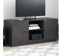 Vidaxl Meuble Tv Noir 99x39x44 Cm Acier Noir