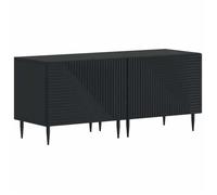 vidaXL Meuble TV Noir Bois d'ingénierie, Meuble TV Moderne, Console résistante à l'humidité, Rangement stylé pour Salon, Design Compact & Organisation Pratique