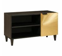 vidaXL Meuble TV Noir et or 80 x 33 x 46 cm bois de manguier massif