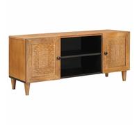vidaXL Meuble TV pour Le Salon, Rangement média Bas, mobilier Moderne pour Un Coin détente, en Bois de Mangue, Style Minimaliste