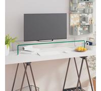 vidaXL Meuble TV/pour moniteur 100x30x13 cm verre transparent